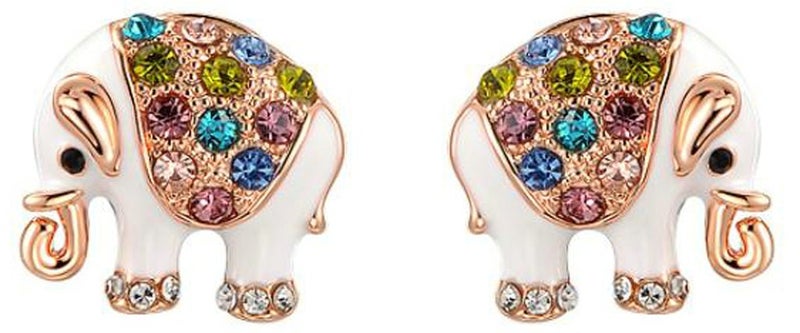 Epinki 18k Gold Plated Earring, Women's Stud Earrings Elephant Rose Gold Epinki - Image 1